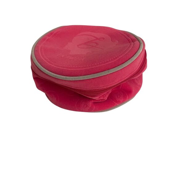 Benefit Cosmetics Zip Pouch Bag Small Pink Fuzzy Makeup Bag 5" - Picture 7 of 8